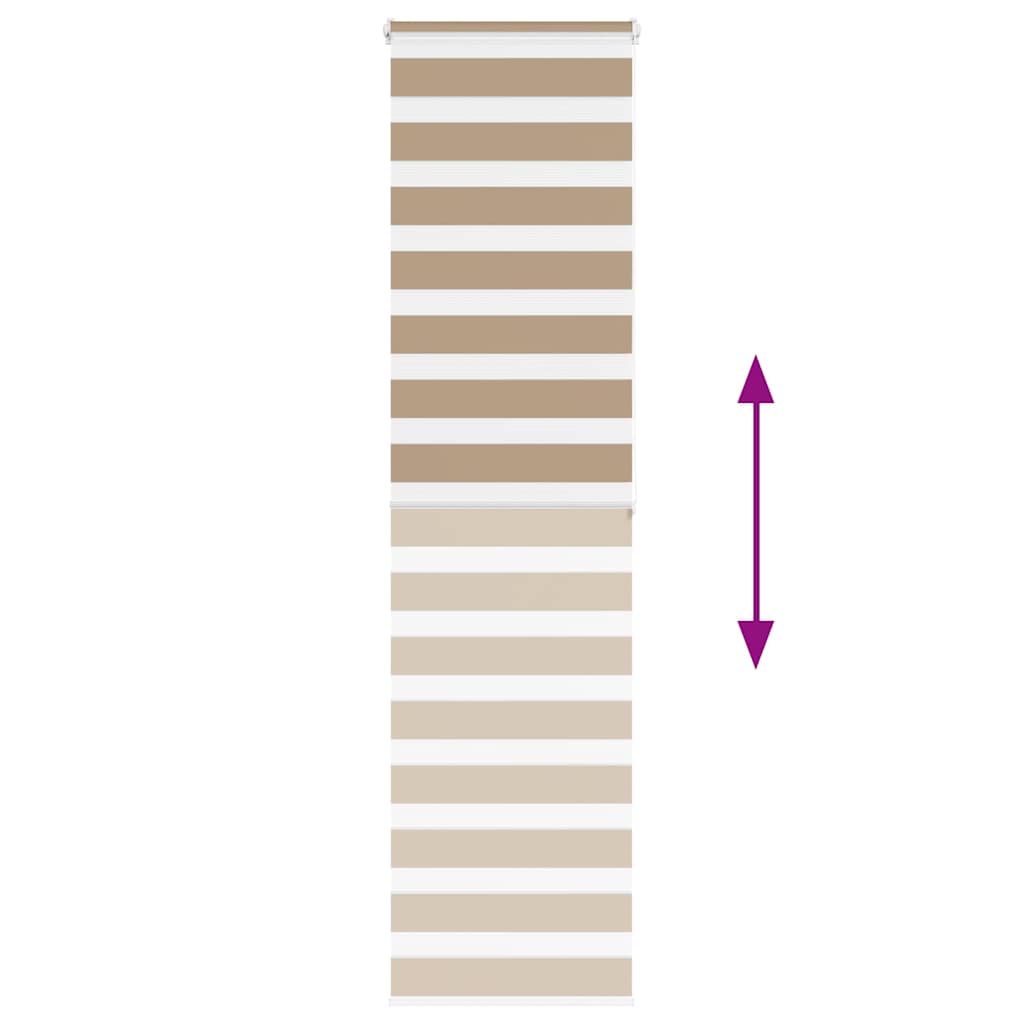 Zebra Blind Sand Brown 60x200 cm Fabric Width 55.9 cm Polyester