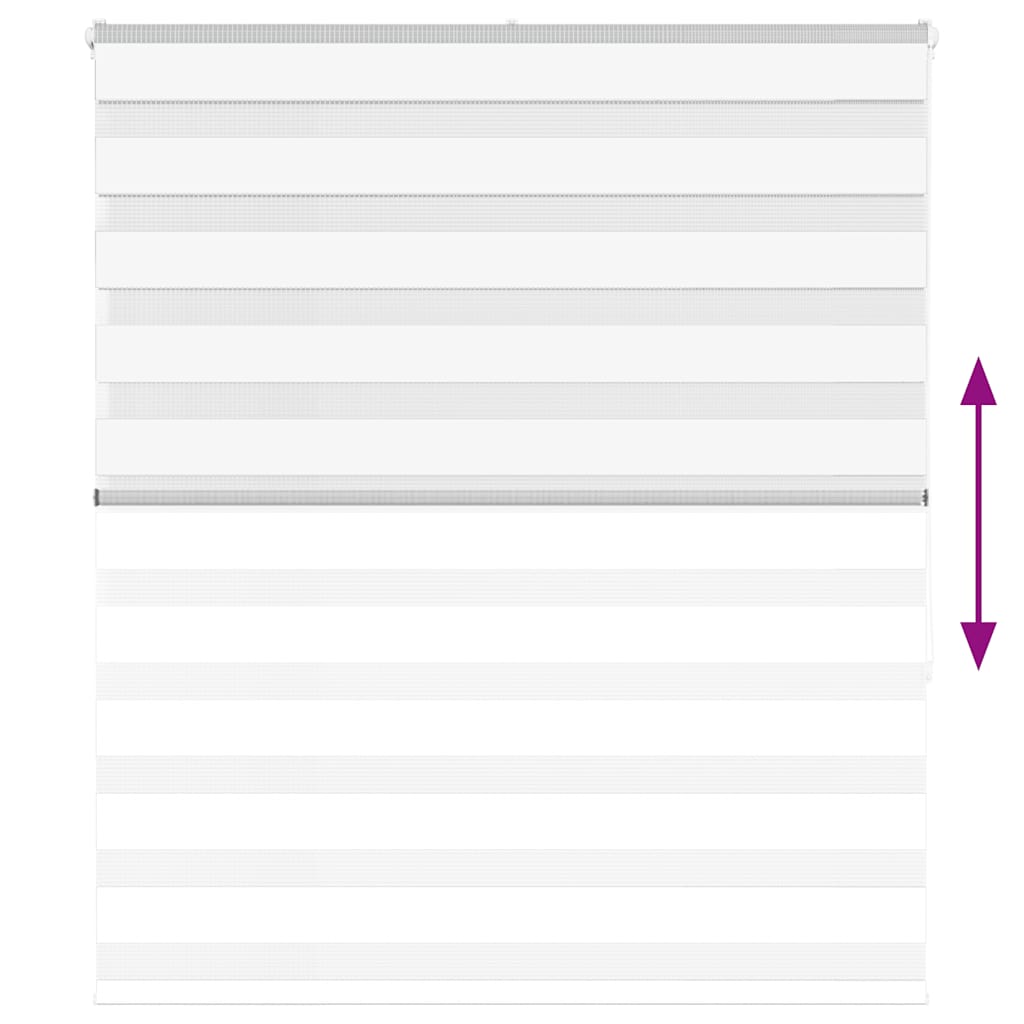 Zebra Blind White 125x150 cm Fabric Width 120.9 cm Polyester