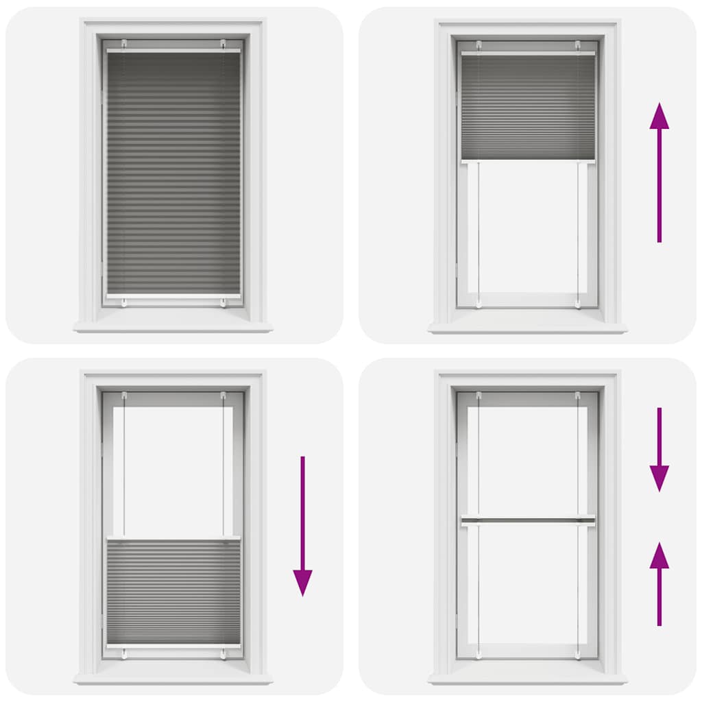 Pleated Blind Anthracite 75x150 cm Fabric Width 74.4 cm Polyester