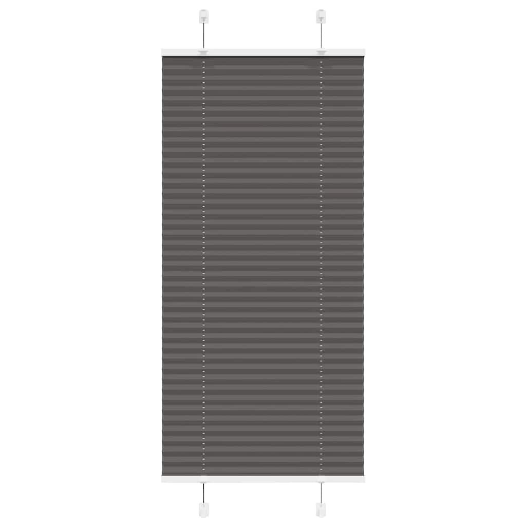 Pleated Blind Black 55x100 cm Fabric Width 54.4 cm Polyester