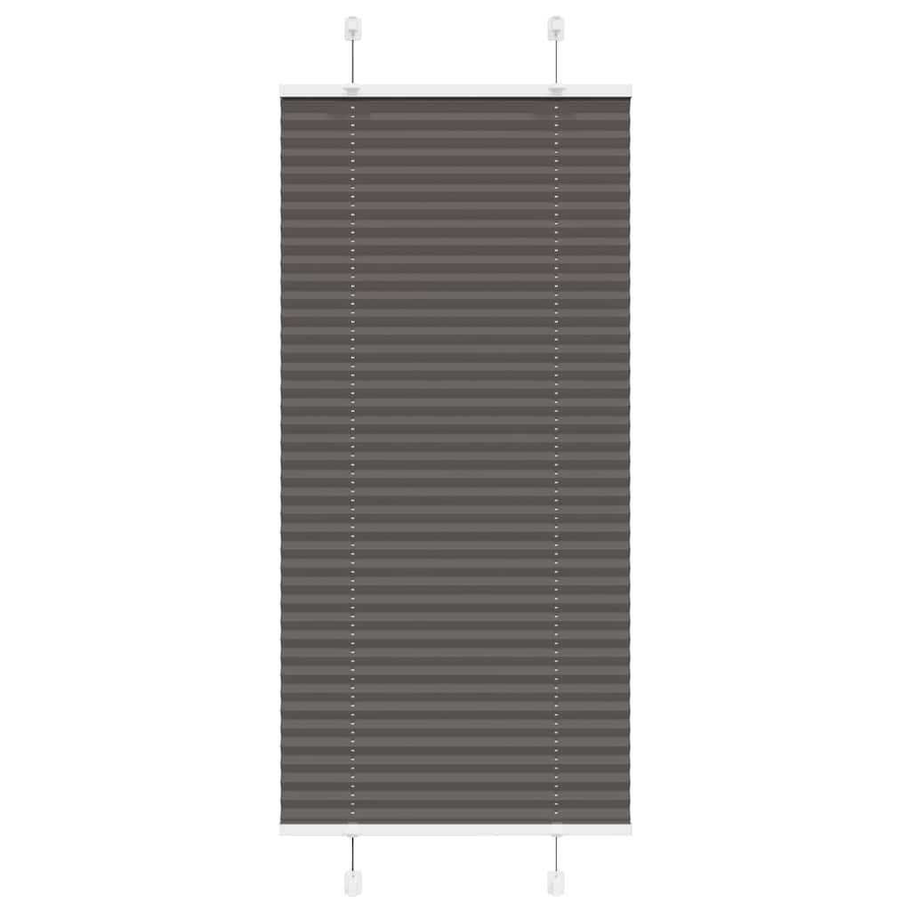 Pleated Blind Black 60x150 cm Fabric Width 59.4 cm Polyester