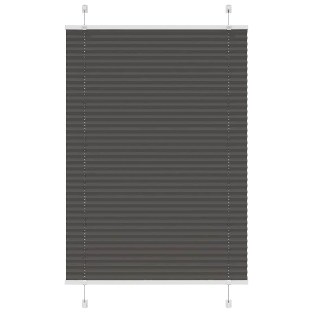 Pleated Blind Black 90x150 cm Fabric Width 89.4 cm Polyester