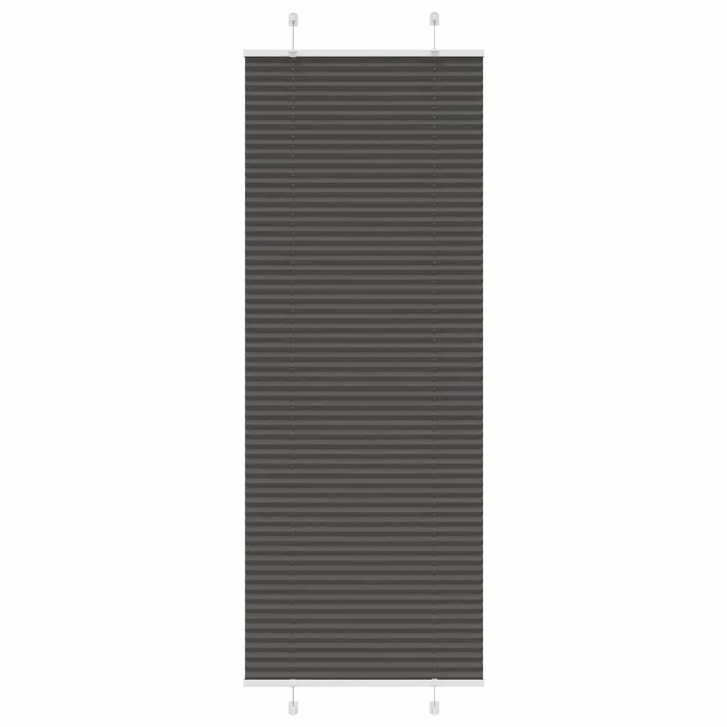 Pleated Blind Black 70x200 cm Fabric Width 69.4 cm Polyester