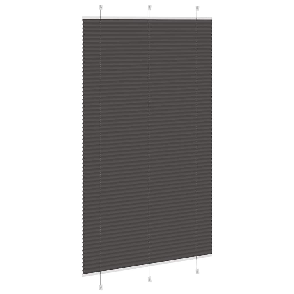 Pleated Blind Black 115x200 cm Fabric Width 114.4 cm Polyester