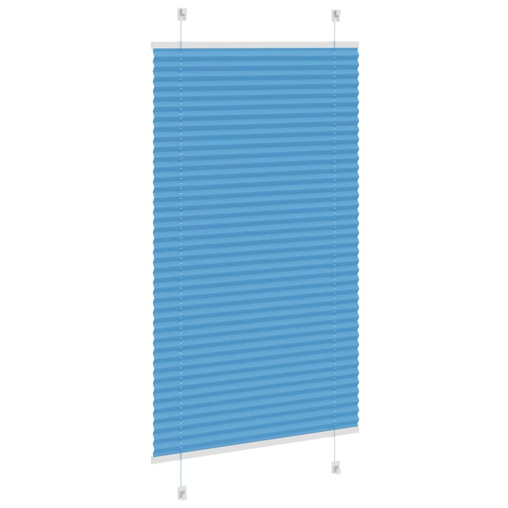 Pleated Blind Blue 75x150 cm Fabric Width 74.4 cm Polyester
