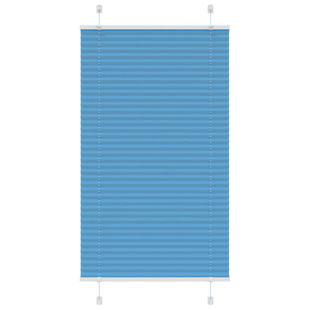 Pleated Blind Blue 80x150 cm Fabric Width 79.4 cm Polyester
