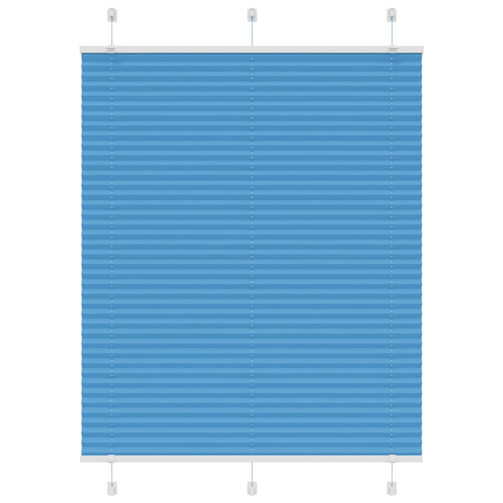 Pleated Blind Blue 105x150 cm Fabric Width 104.4 cm Polyester