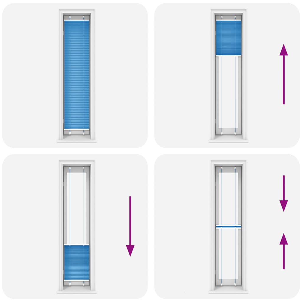 Pleated Blind Blue 50x200 cm Fabric Width 49.4 cm Polyester