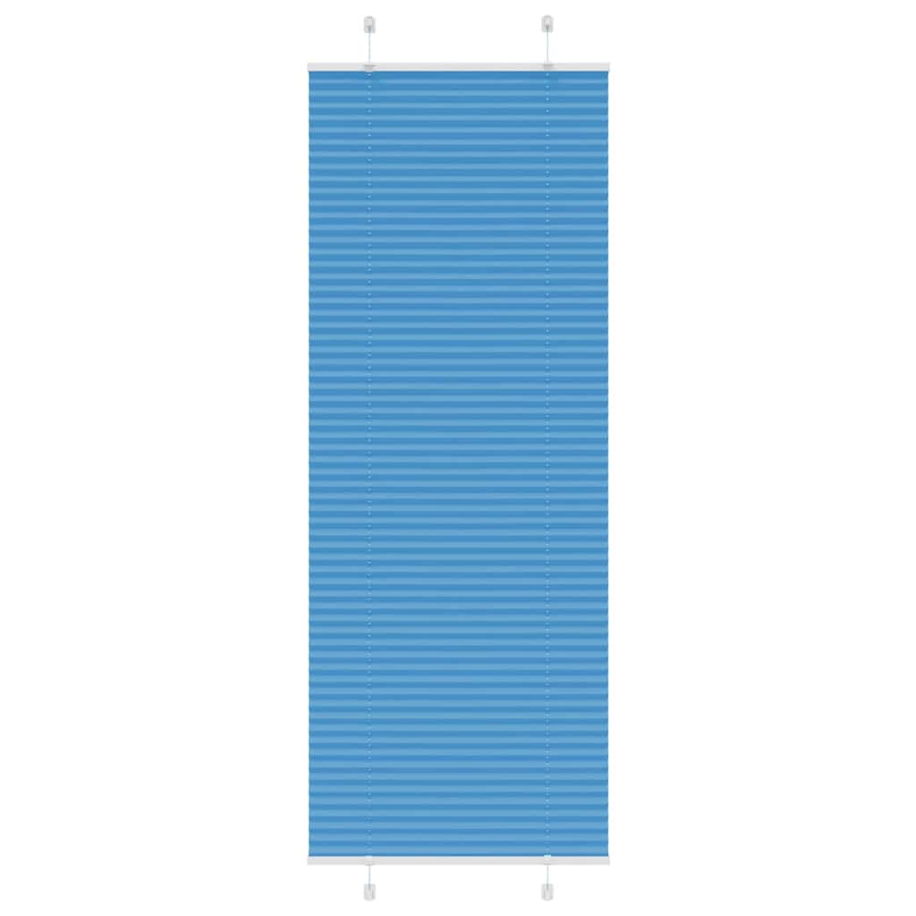 Pleated Blind Blue 75x200 cm Fabric Width 74.4 cm Polyester