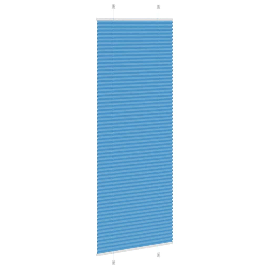 Pleated Blind Blue 75x200 cm Fabric Width 74.4 cm Polyester