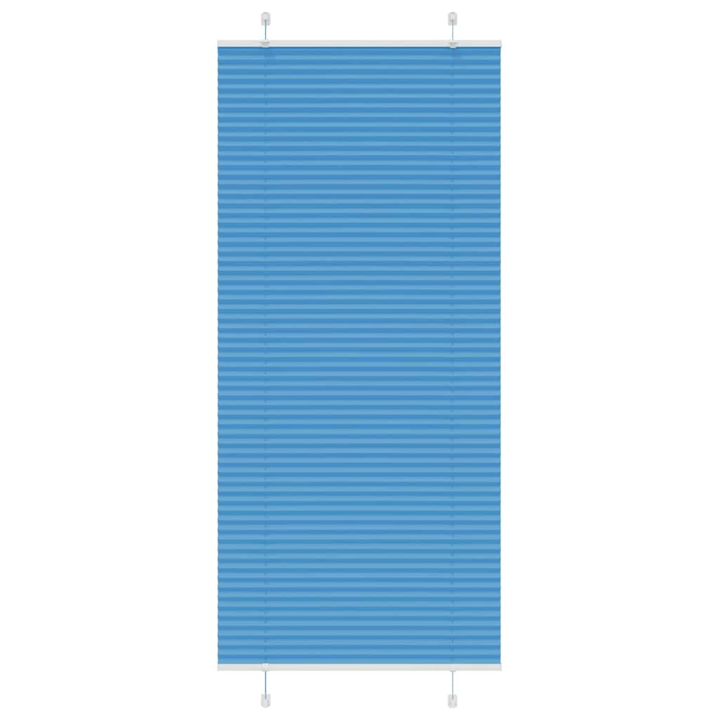 Pleated Blind Blue 85x200 cm Fabric Width 84.4 cm Polyester