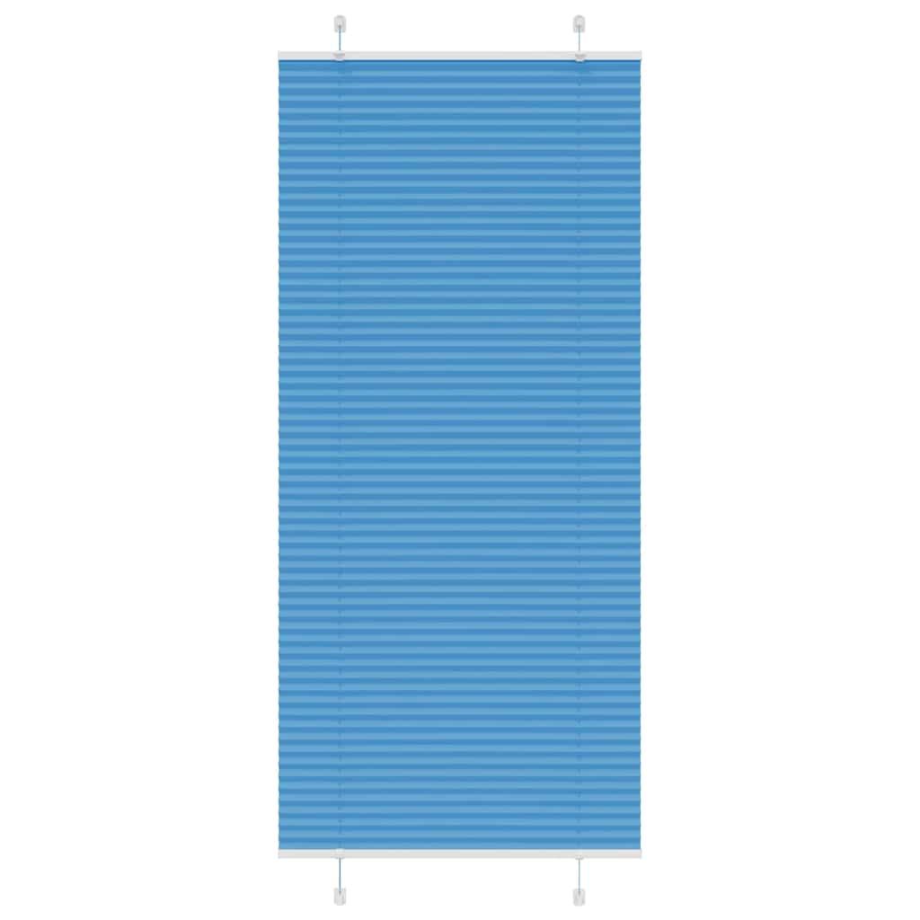 Pleated Blind Blue 90x200 cm Fabric Width 89.4 cm Polyester
