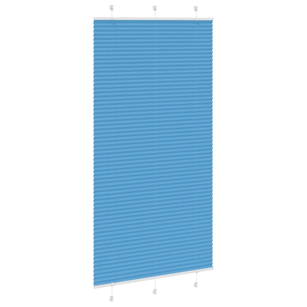 Pleated Blind Blue 110x200 cm Fabric Width 109.4 cm Polyester