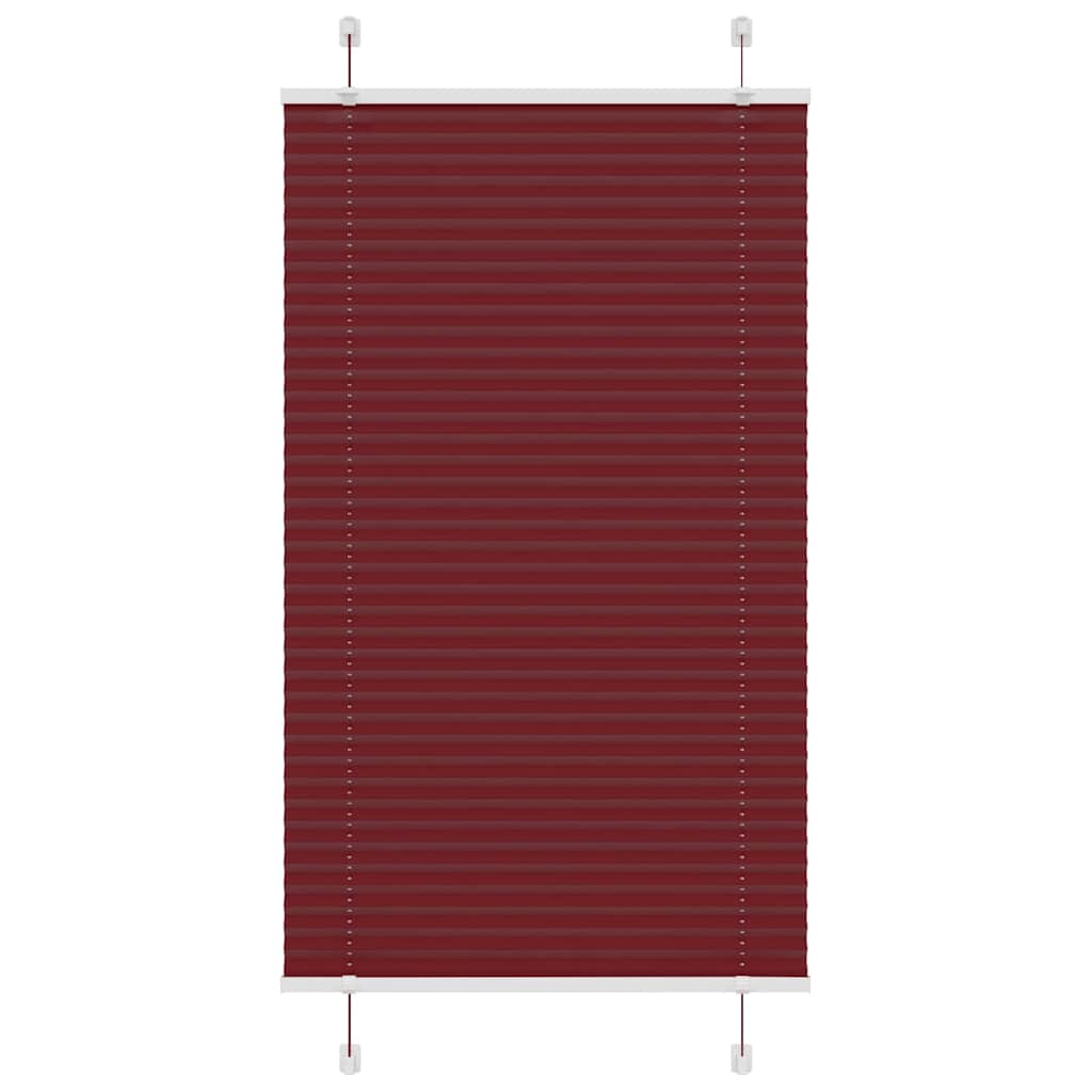 Pleated Blind Bordeaux Red 75x100 cm Fabric Width 74.4 cm Polyester