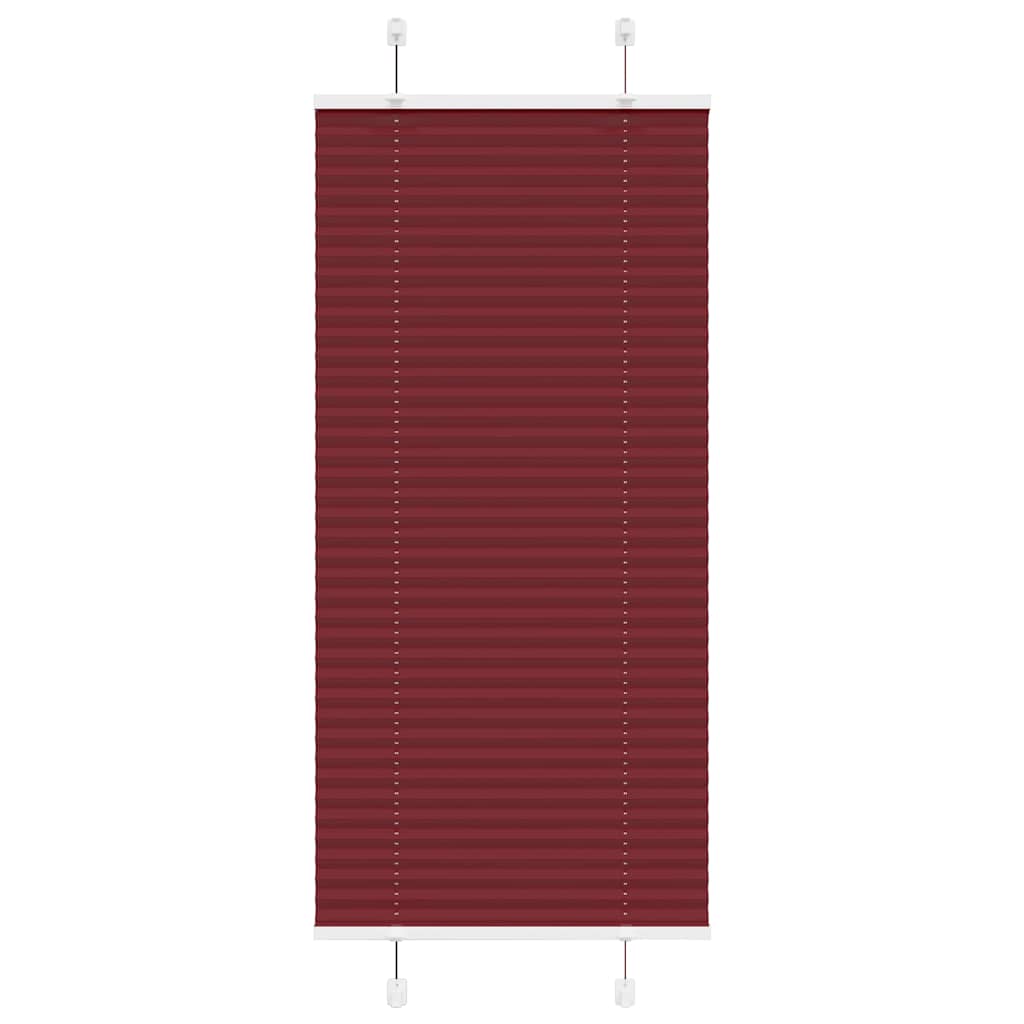 Pleated Blind Bordeaux Red 65x150 cm Fabric Width 64.4 cm Polyester