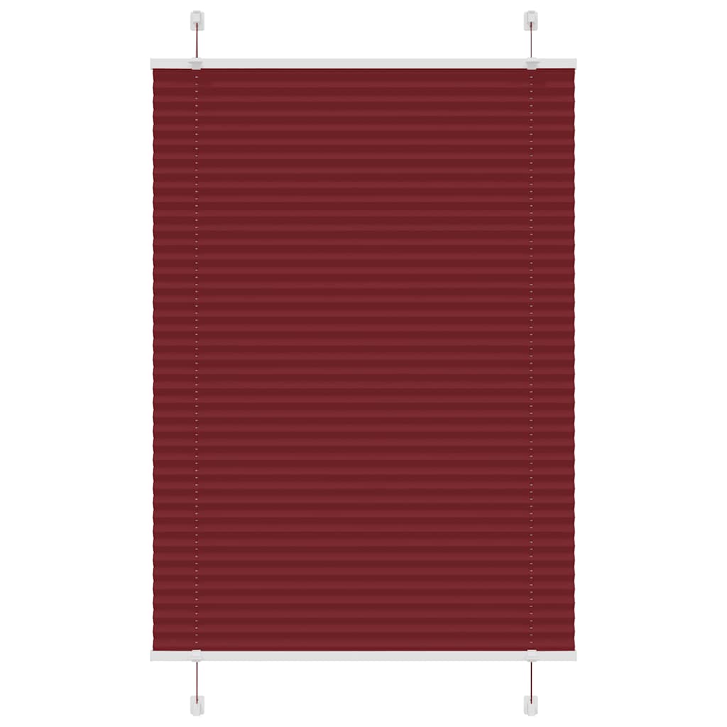 Pleated Blind Bordeaux Red 90x150 cm Fabric Width 89.4 cm Polyester