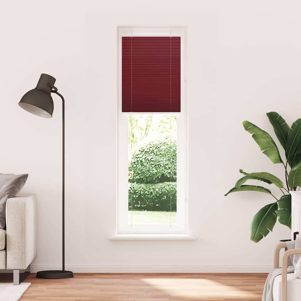 Pleated Blind Bordeaux Red 55x200 cm Fabric Width 54.4 cm Polyester