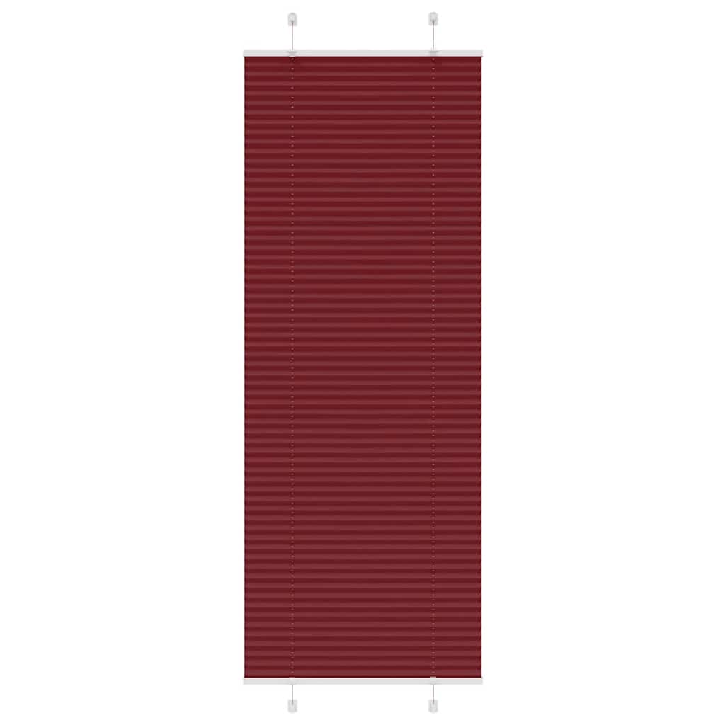Pleated Blind Bordeaux Red 80x200 cm Fabric Width 79.4 cm Polyester