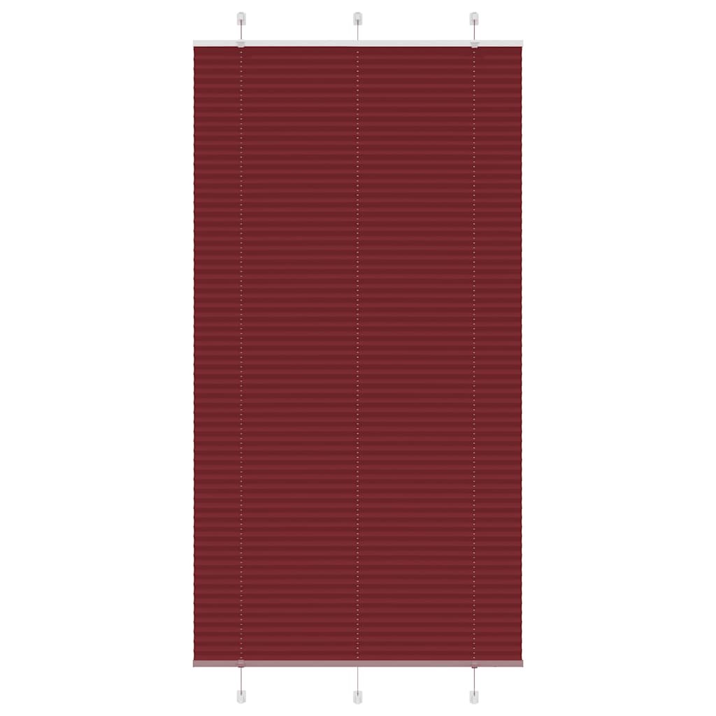 Pleated Blind Bordeaux Red 105x200 cm Fabric Width 104.4 cm Polyester