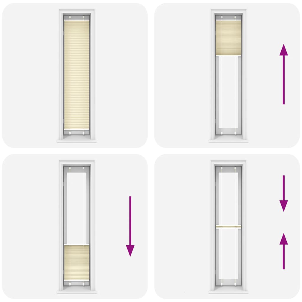 Pleated Blind Cream 45x200 cm Fabric Width 44.4 cm Polyester