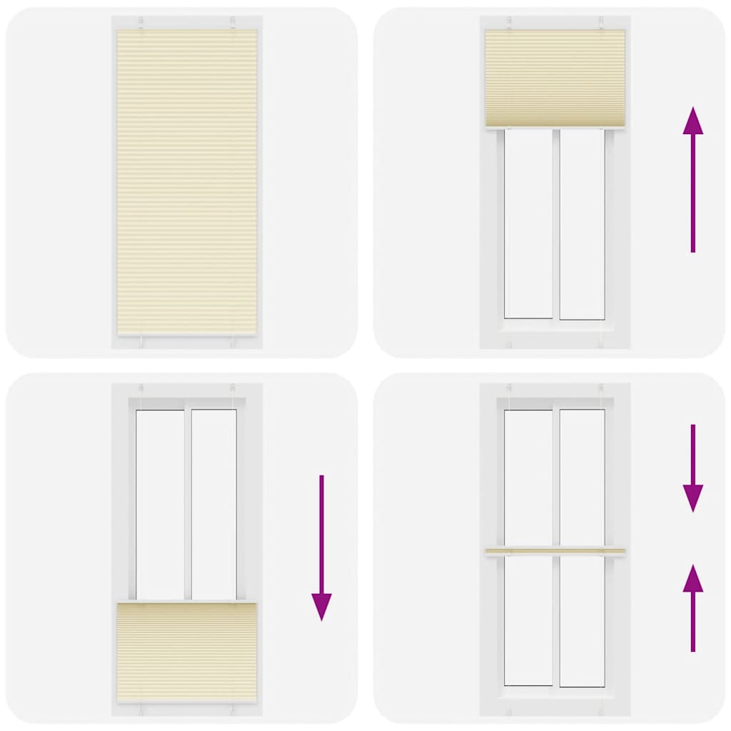 Pleated Blind Cream 95x200 cm Fabric Width 94.4 cm Polyester