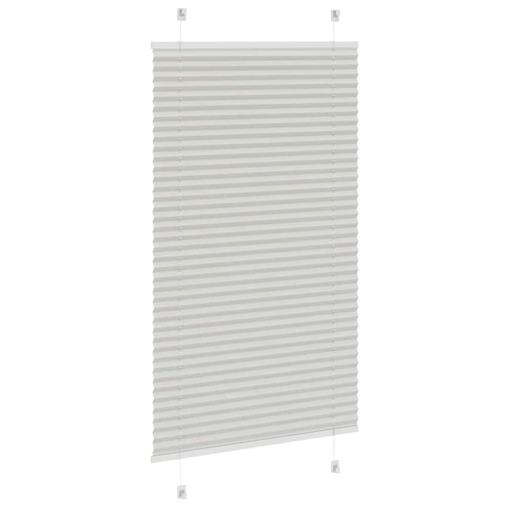 Pleated Blind Light Grey 70x100 cm Fabric Width 69.4 cm Polyester