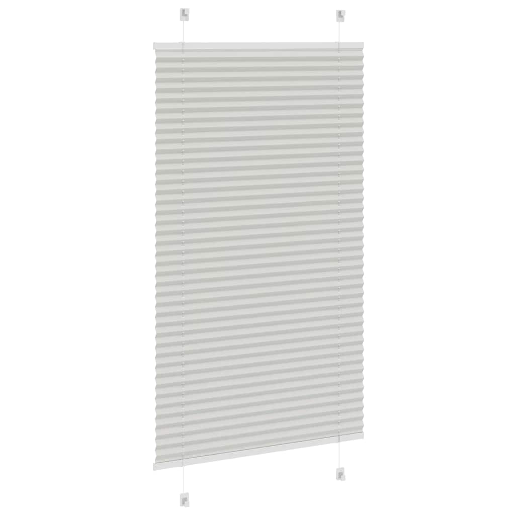 Pleated Blind Light Grey 80x100 cm Fabric Width 79.4 cm Polyester