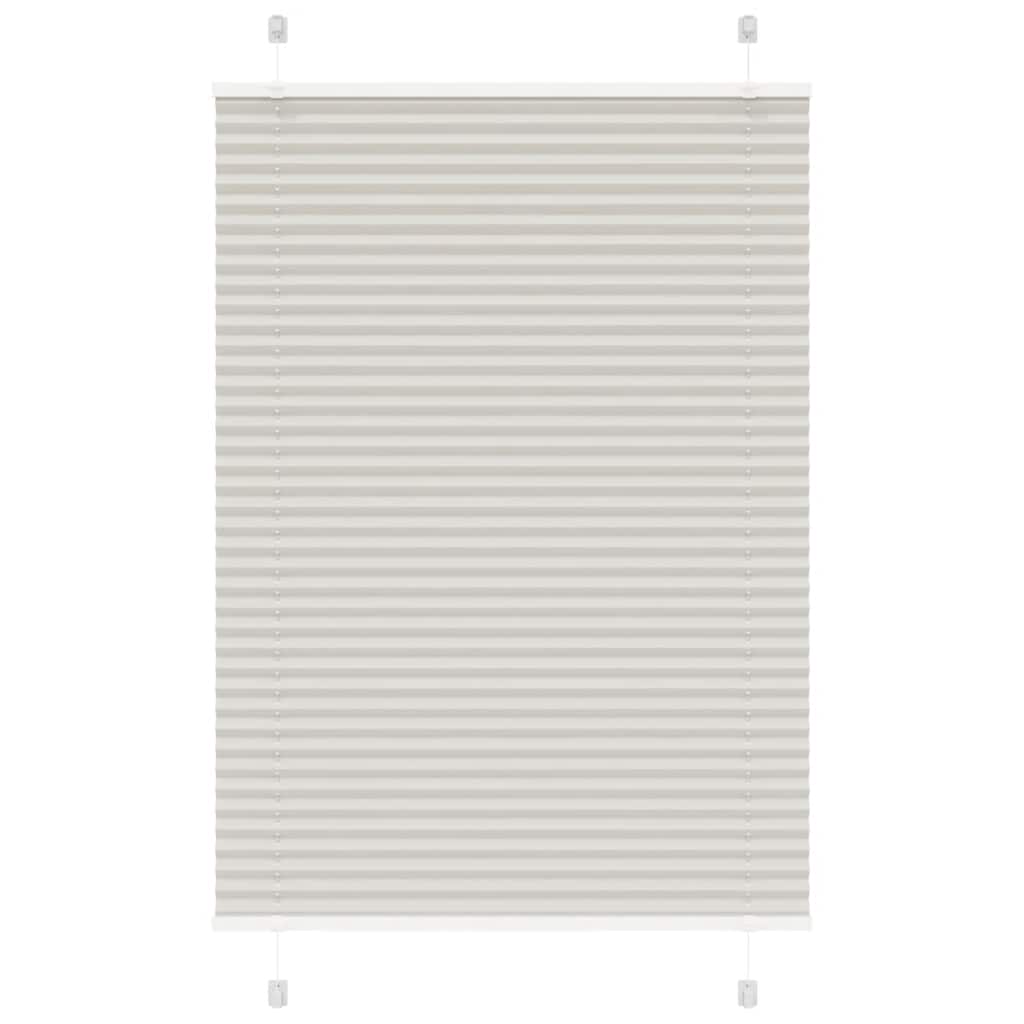 Pleated Blind Light Grey 85x100 cm Fabric Width 84.4 cm Polyester