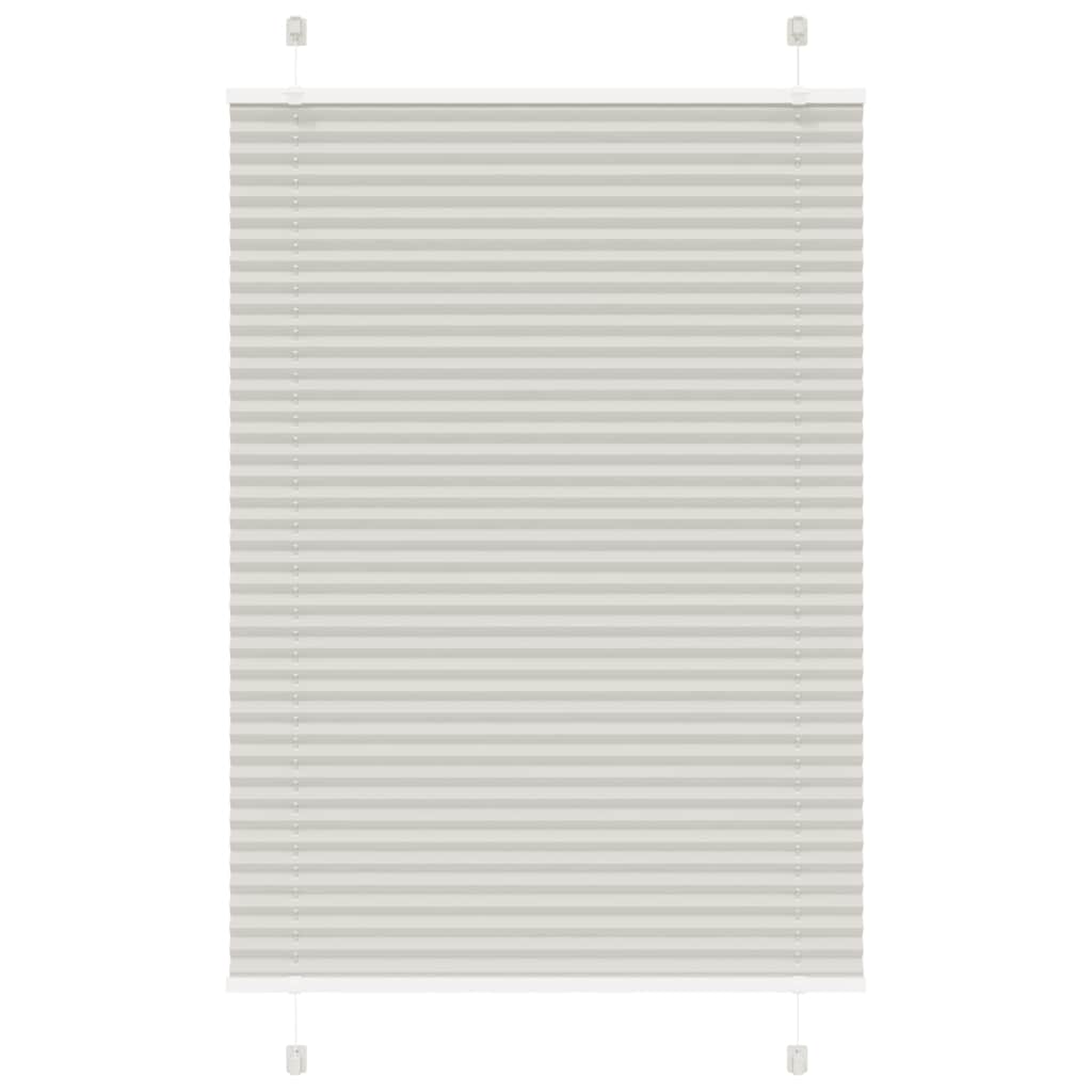 Pleated Blind Light Grey 100x100 cm Fabric Width 99.4 cm Polyester