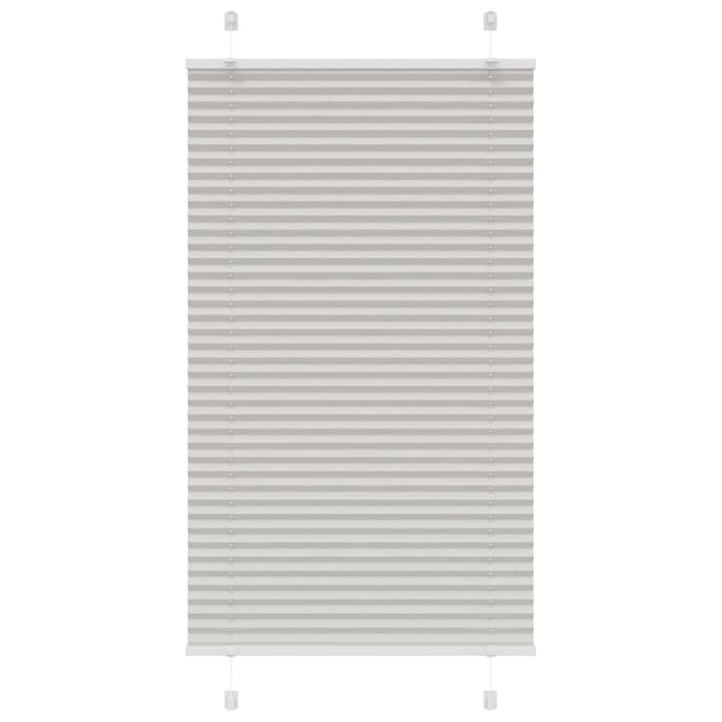 Pleated Blind Light Grey 75x150 cm Fabric Width 74.4 cm Polyester