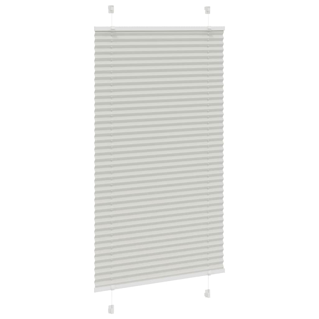 Pleated Blind Light Grey 75x150 cm Fabric Width 74.4 cm Polyester