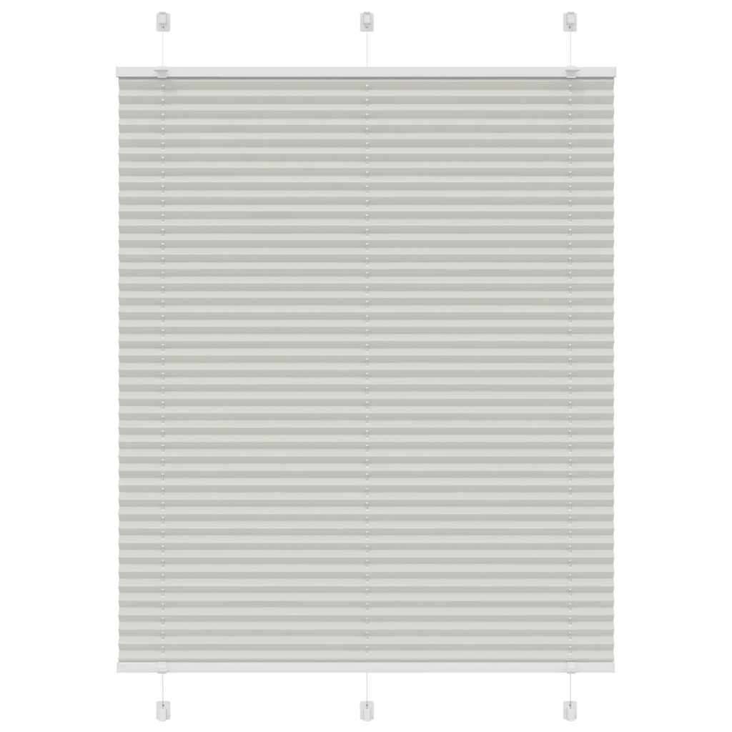 Pleated Blind Light Grey 110x150 cm Fabric Width 109.4 cm Polyester