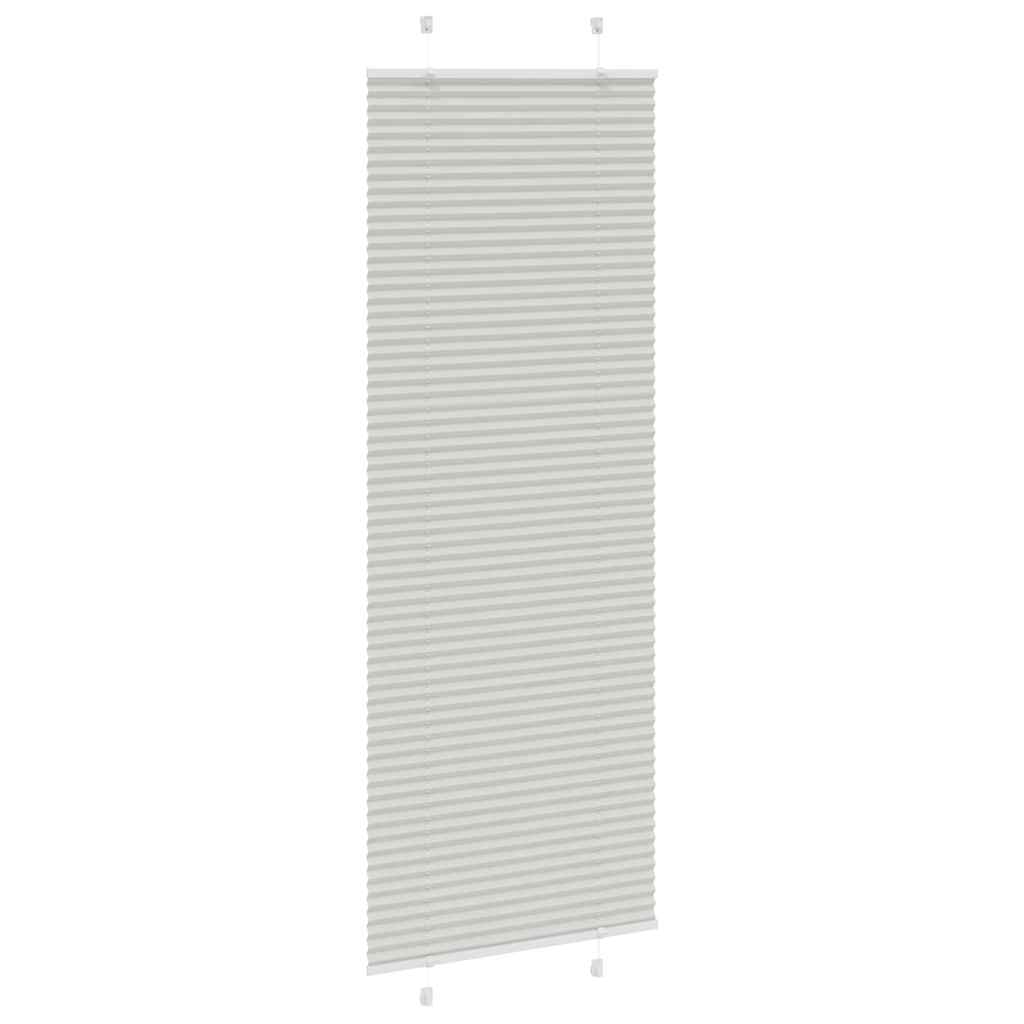 Pleated Blind Light Grey 70x200 cm Fabric Width 69.4 cm Polyester