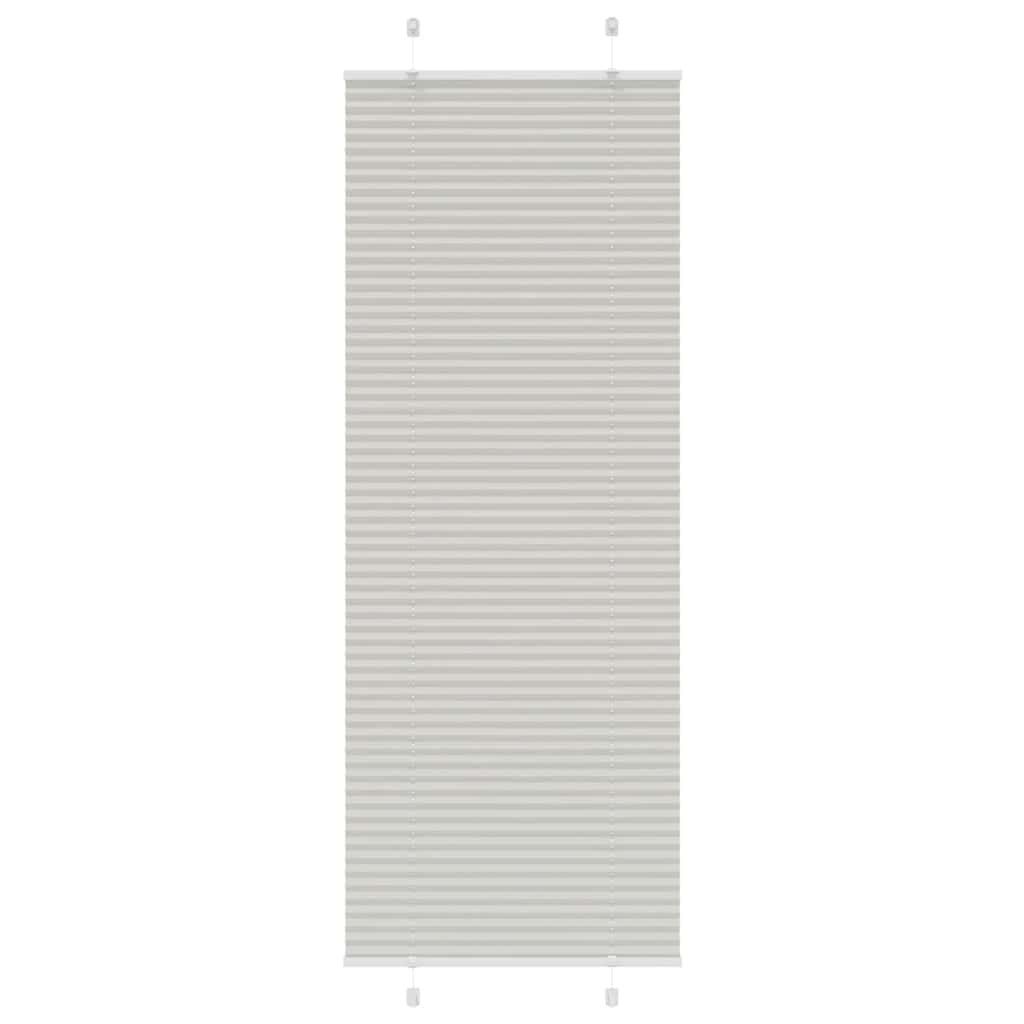 Pleated Blind Light Grey 75x200 cm Fabric Width 74.4 cm Polyester