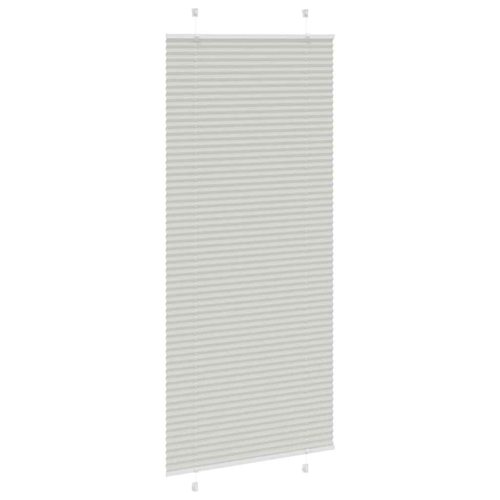 Pleated Blind Light Grey 100x200 cm Fabric Width 99.4 cm Polyester