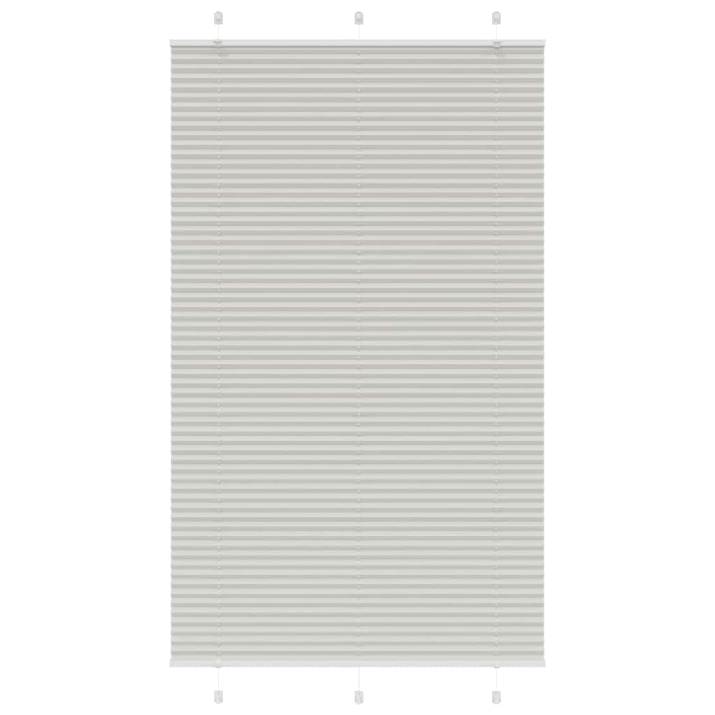 Pleated Blind Light Grey 120x200 cm Fabric Width 119.4 cm Polyester