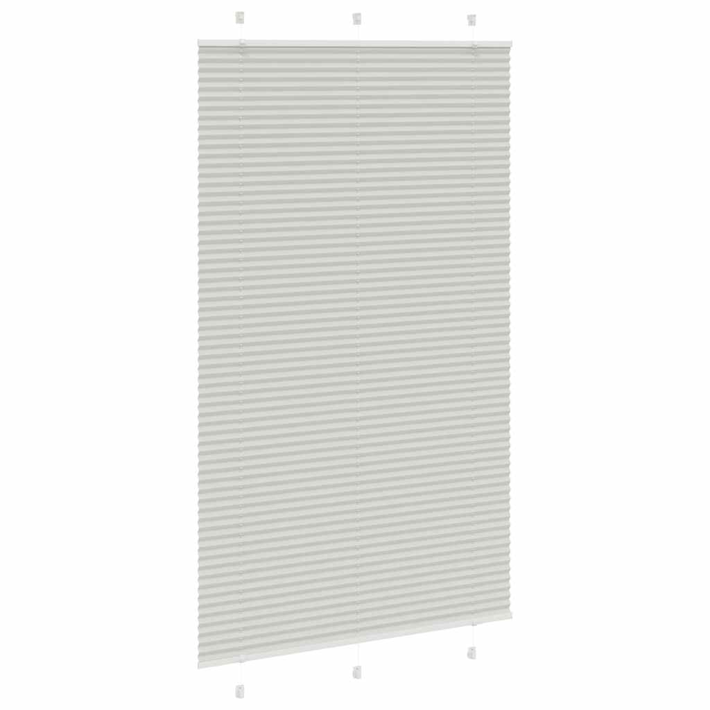 Pleated Blind Light Grey 120x200 cm Fabric Width 119.4 cm Polyester