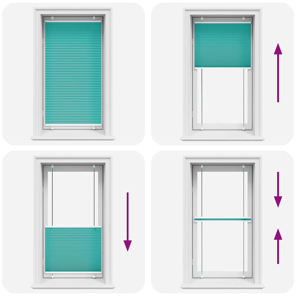 Pleated Blind Petrol Green 70x150 cm Fabric Width 69.4 cm Polyester