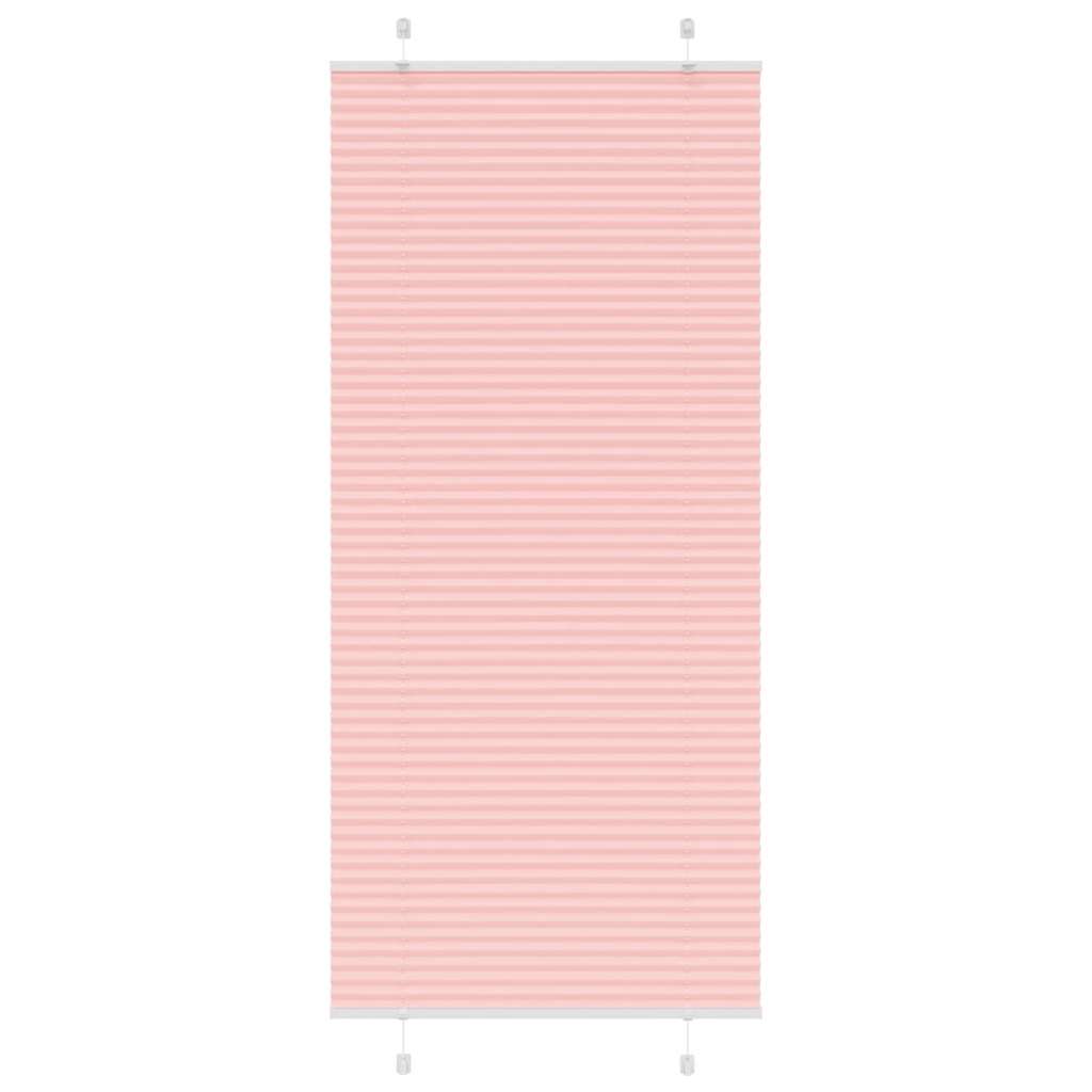 Pleated Blind Pink 85x200 cm Fabric Width 84.4 cm Polyester