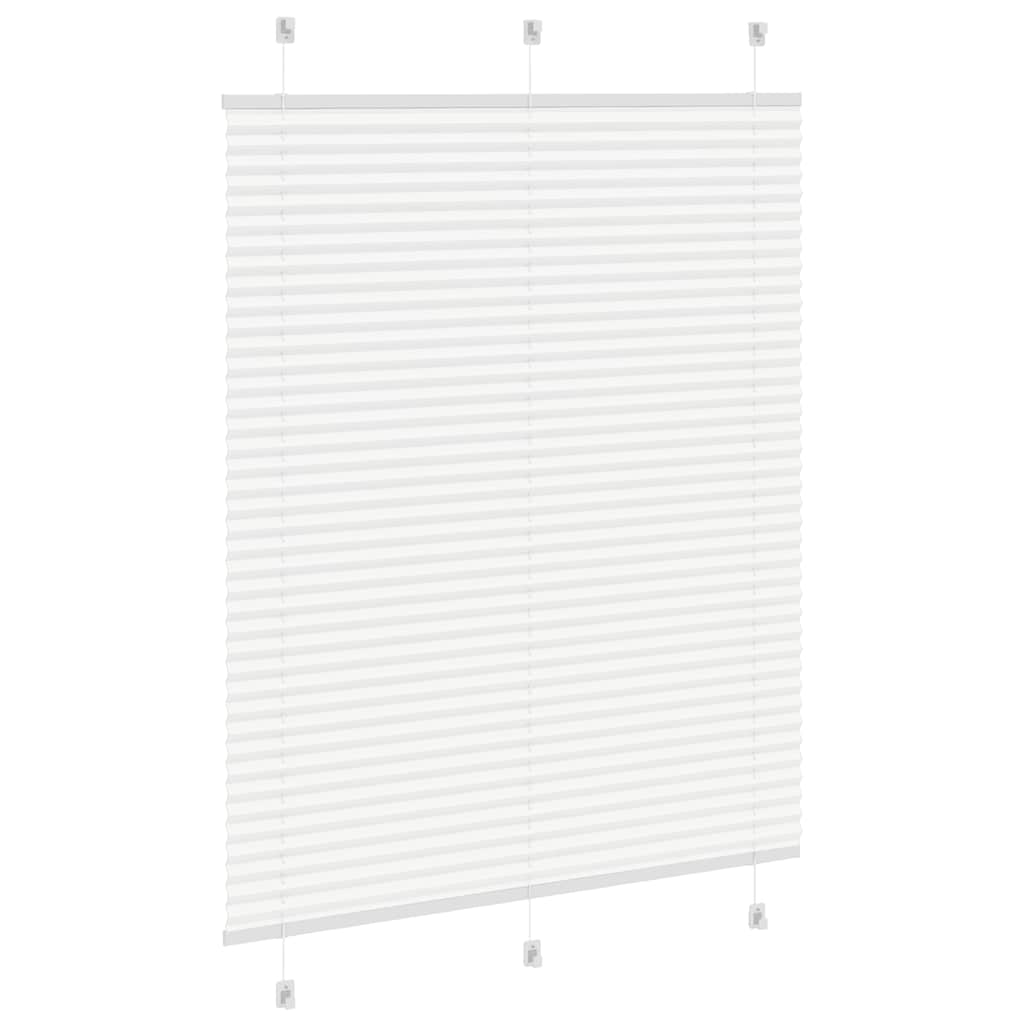 Pleated Blind White 105x100 cm Fabric Width 104.4 cm Polyester