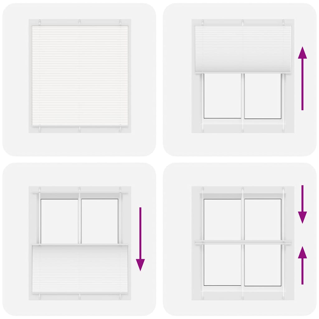 Pleated Blind White 115x150 cm Fabric Width 114.4 cm Polyester