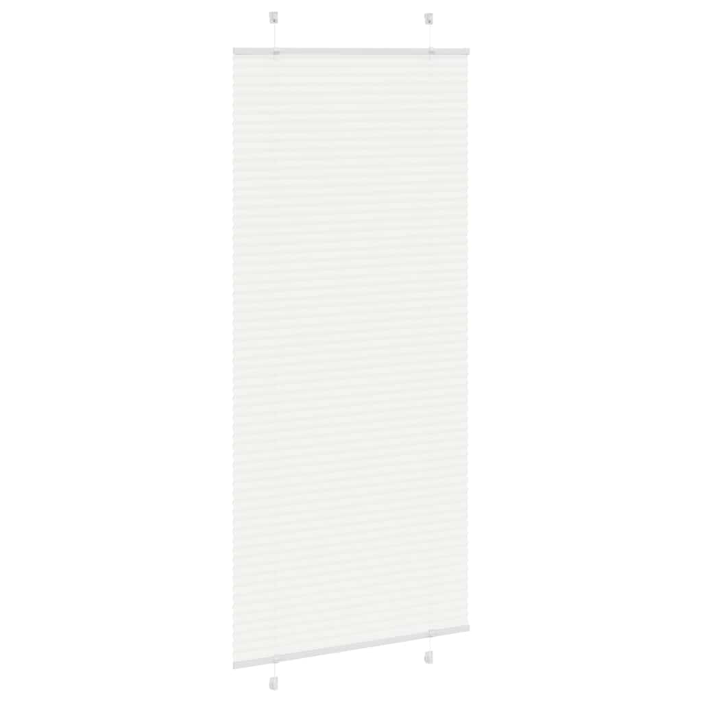 Pleated Blind White 95x200 cm Fabric Width 94.4 cm Polyester