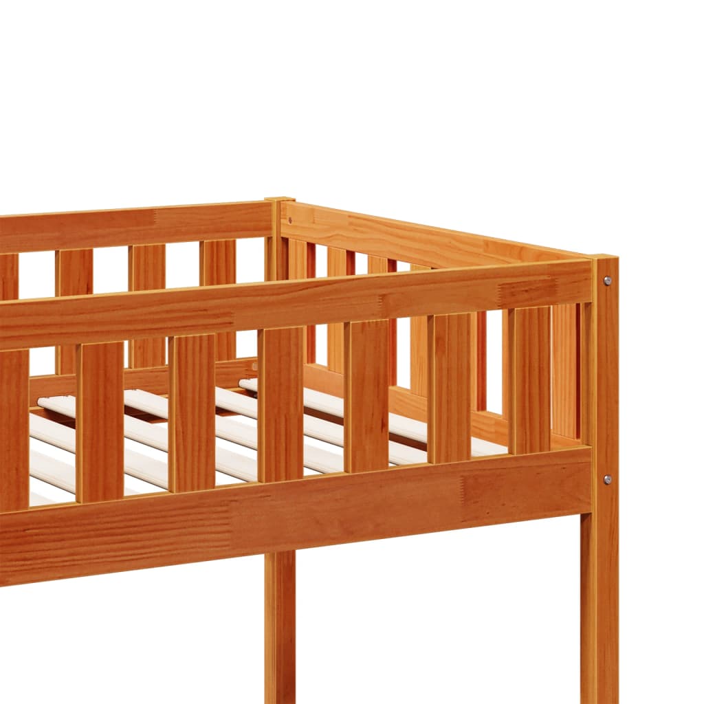 Children's Bed without Mattress Wax Brown 75x190 cm Solid Wood Pine