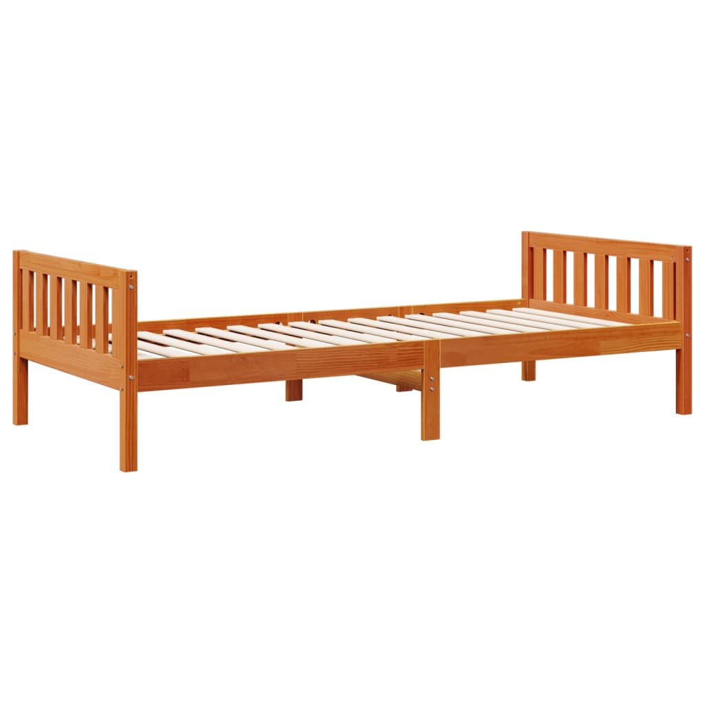 Children's Bed without Mattress Wax Brown 75x190 cm Solid Wood Pine
