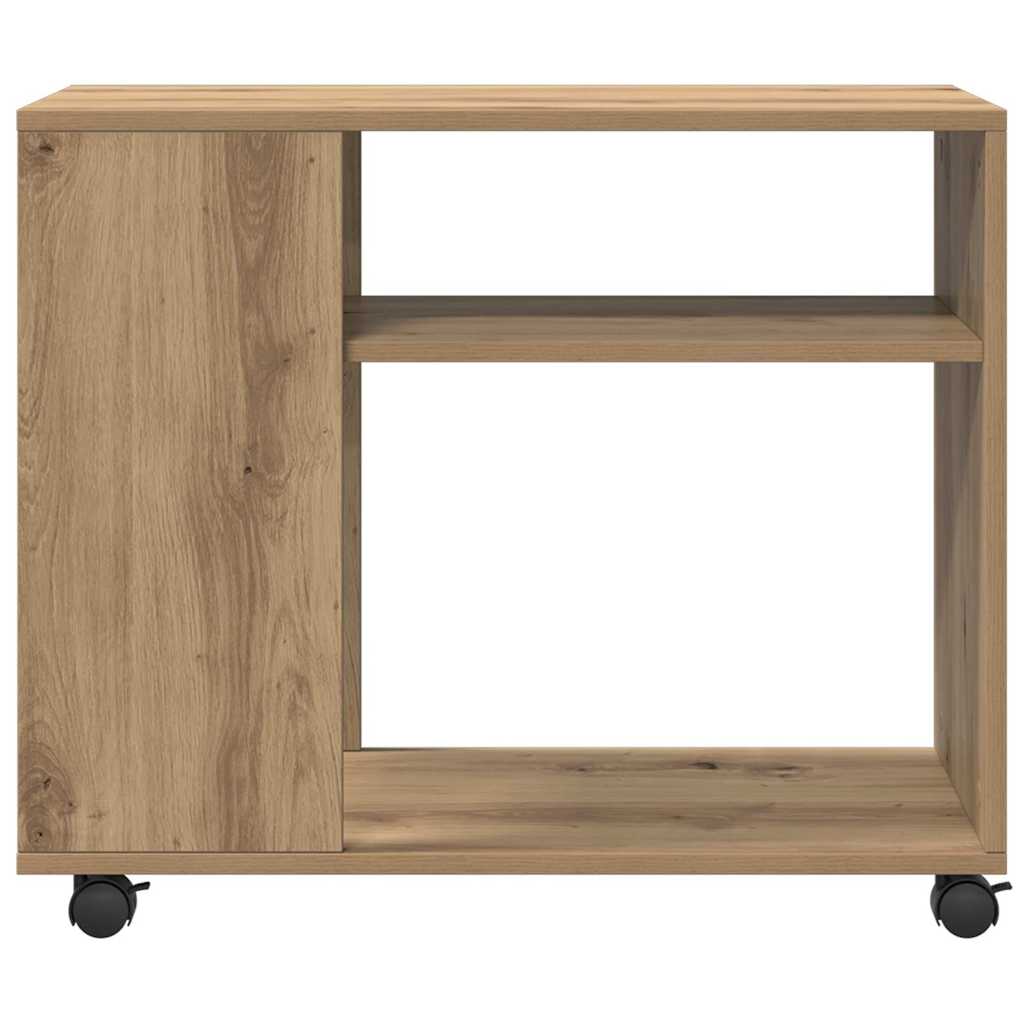 Side Table with Wheels Artisian Oak 70x35x60 cm Engineered Wood