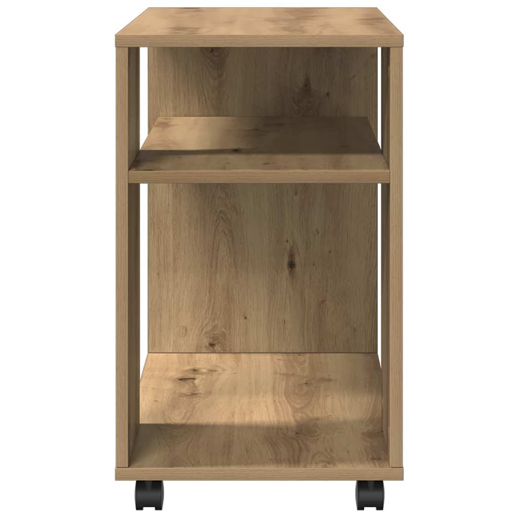Side Table with Wheels Artisian Oak 70x35x60 cm Engineered Wood