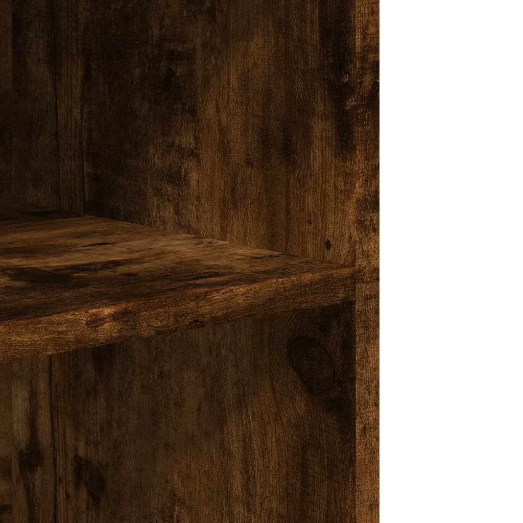 Side Table with Wheels Smoked Oak 55x60x78 cm Engineered Wood