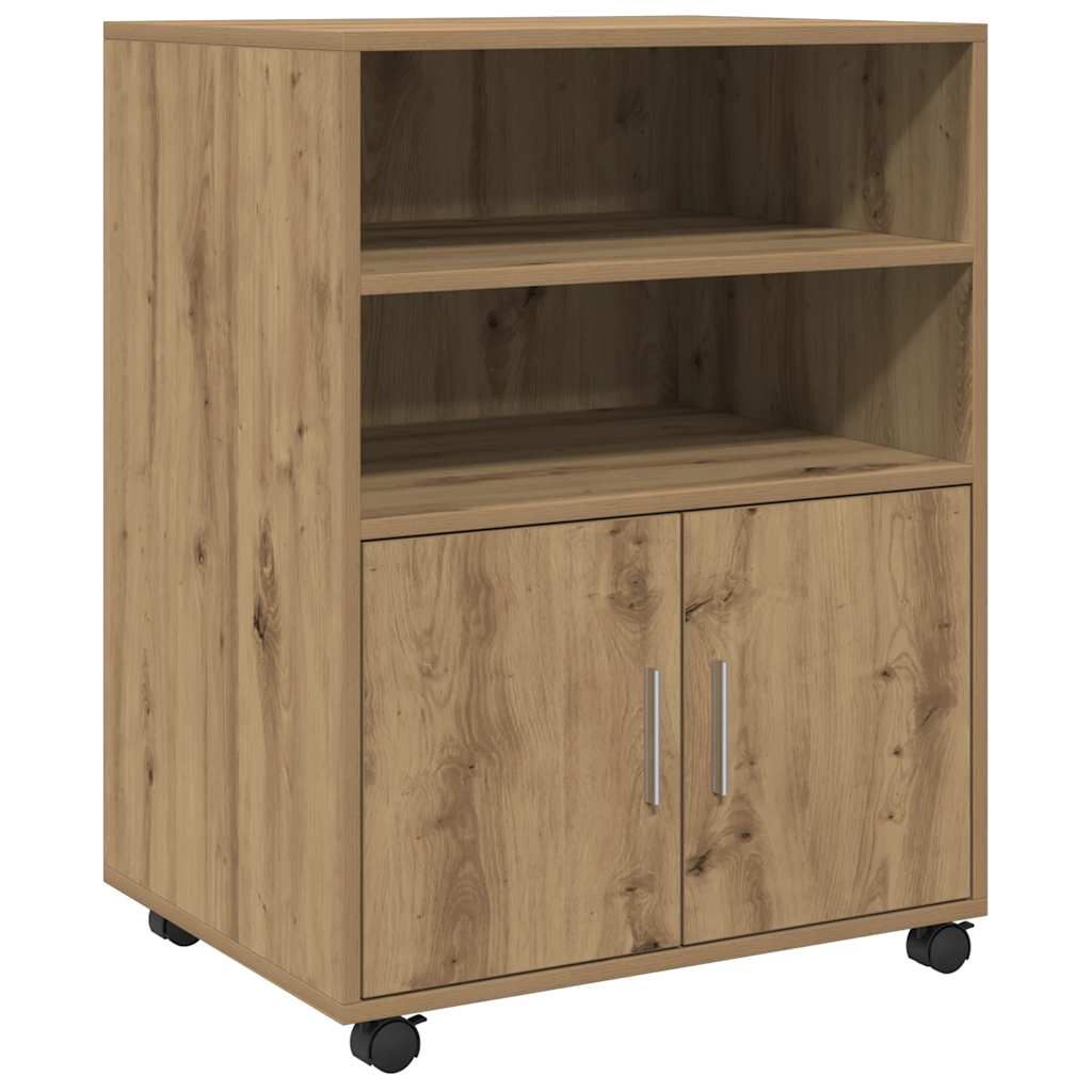 Rolling Cabinet Artisian Oak 60x48x81 cm Engineered Wood