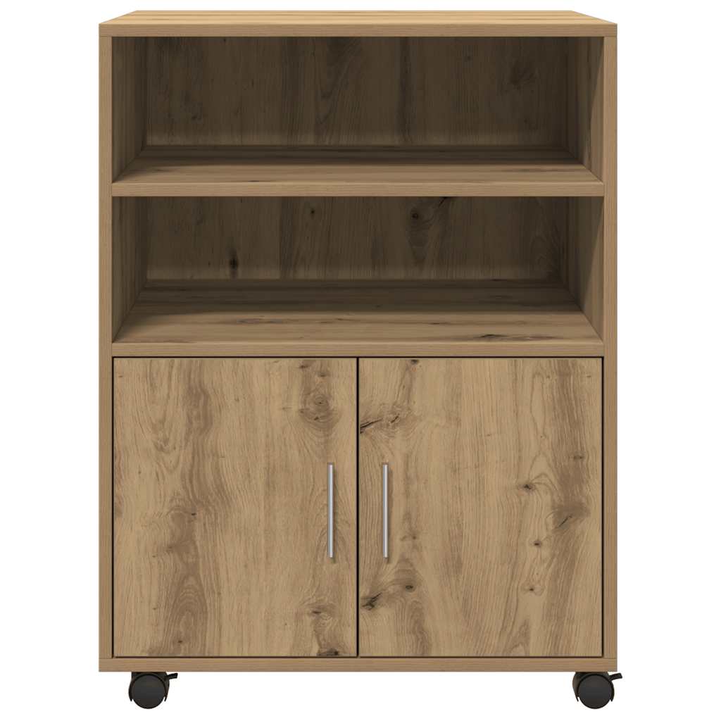 Rolling Cabinet Artisian Oak 60x48x81 cm Engineered Wood