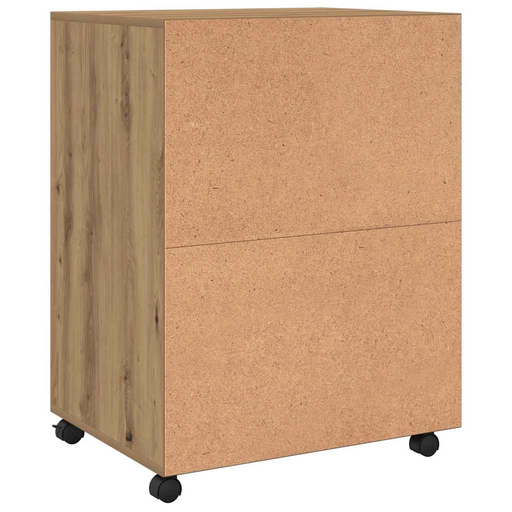 Rolling Cabinet Artisian Oak 60x48x81 cm Engineered Wood